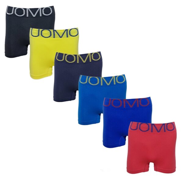 Set van 6 gekleurde boxershorts naadloos heren Uomo
