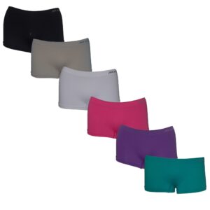 6 pack naadloze vrolijk gekleurde boxershorts voor dames van M&B