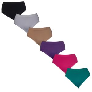 6 gekleurde naadloze slips van M&B, deze slips zitten als een tweede huid