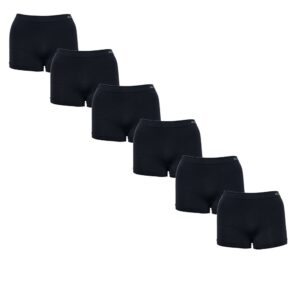 Set van 6 effen zwarte naadloze boxershorts van STV voor vrouwen