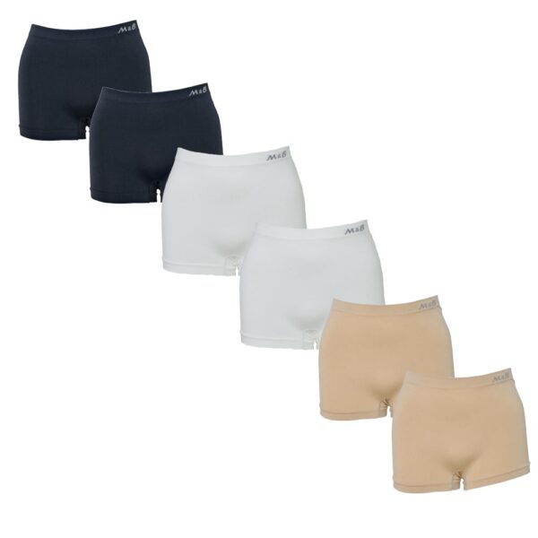 Hoge dames boxershorts naadloos M&B 6 stuks