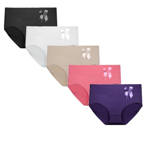 5 Pack slips met strikje van Fine Woman gekleurd 9033