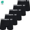 Uni zwarte katoenen boxershots voor heren van Benyson in voordelig 5 pack
