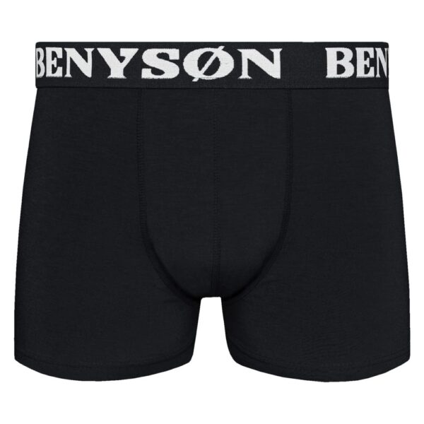 5 Pack uni zwarte katoenen boxershorts heren Benyson - Afbeelding 2