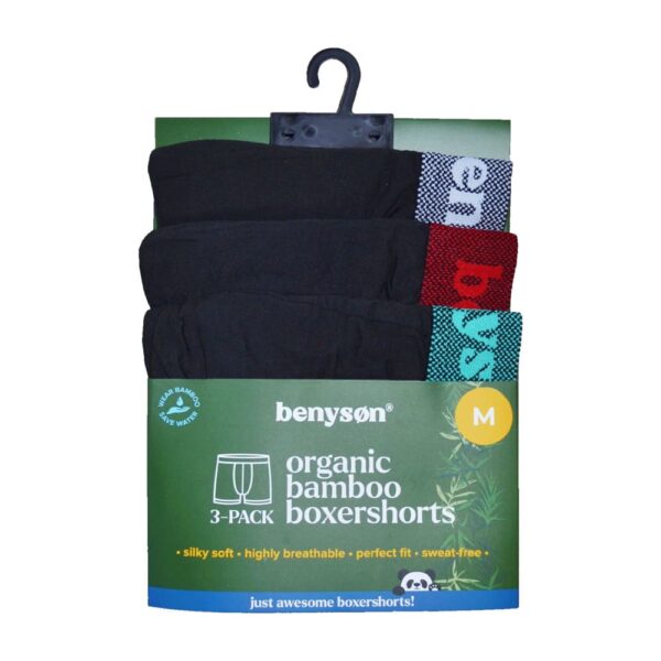 Zijdezachte herenboxershorts bamboe Benyson zwart 3-pack - Afbeelding 3