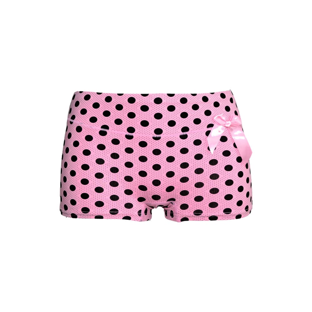 5 pack halfhoge katoenen dames boxershorts met strikje "stippie" - Afbeelding 3