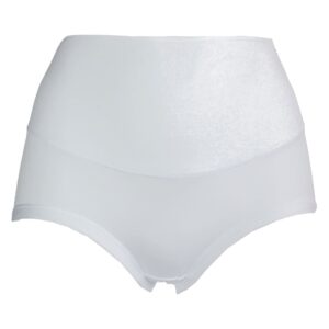 Witte slip welke hoog in de taille aansluit waardoor je net even wat extra steun ervaart. Daarnaast zijn deze slips van 95 % katoen gemaakt wat het comfort ten goede komt.