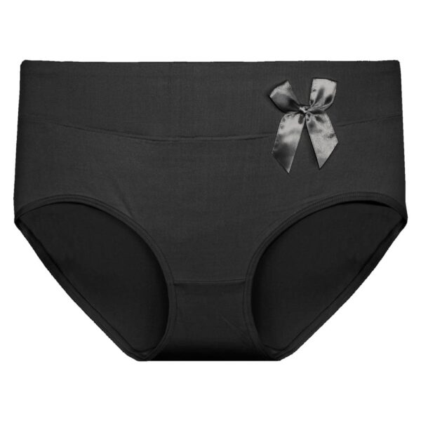 Set van 3 elegante zwarte damesslips met strikje van Fine Woman - Afbeelding 2