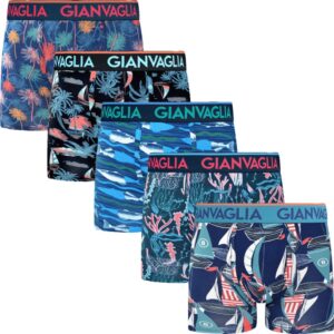 Herenboxershorts Gianvaglia in 5 pack met nautische prints