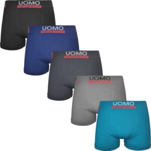 5 Pack heren boxershorts UOMO gekleurd "plain"