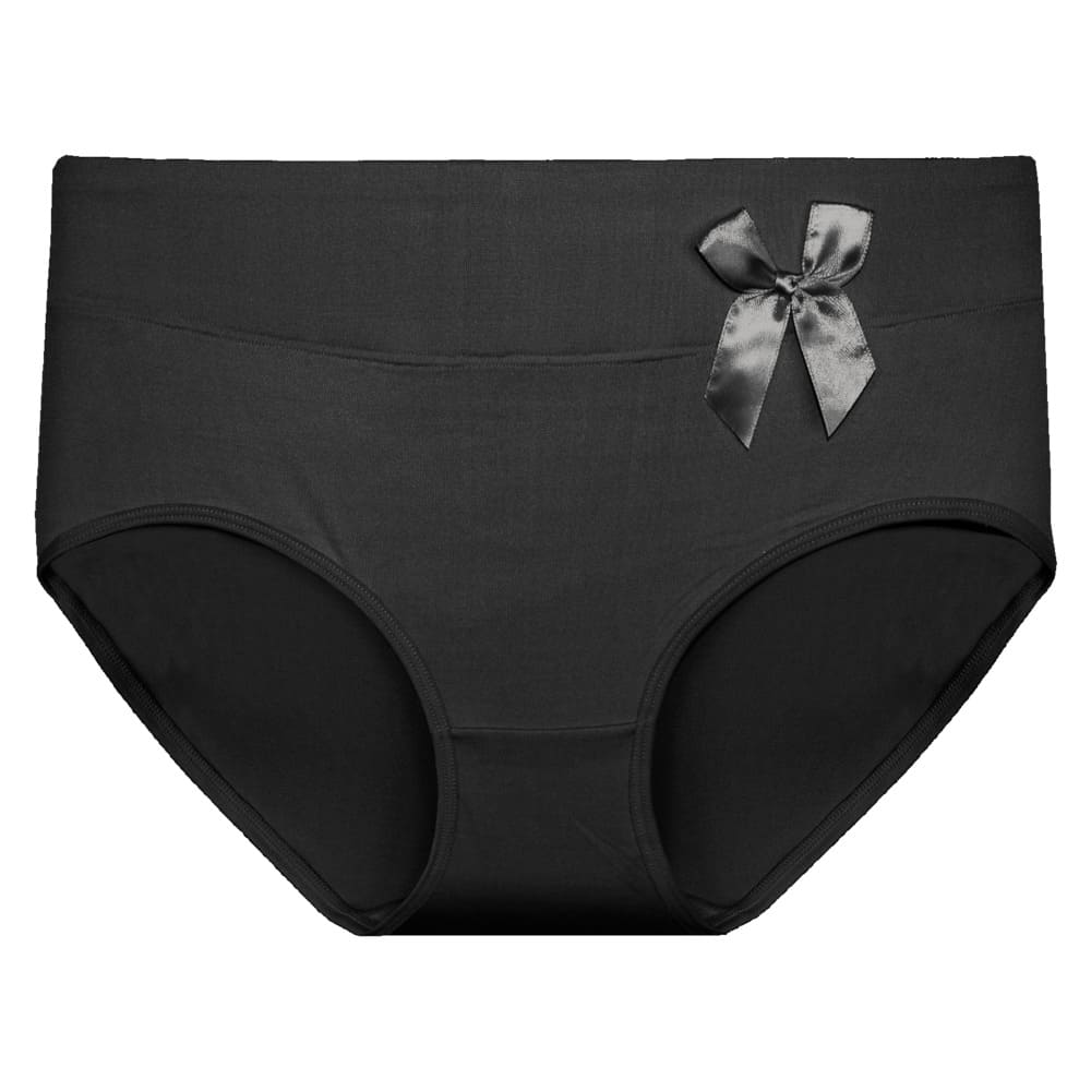 Set van 3 elegante zwarte damesslips met strikje van Fine Woman - Afbeelding 2