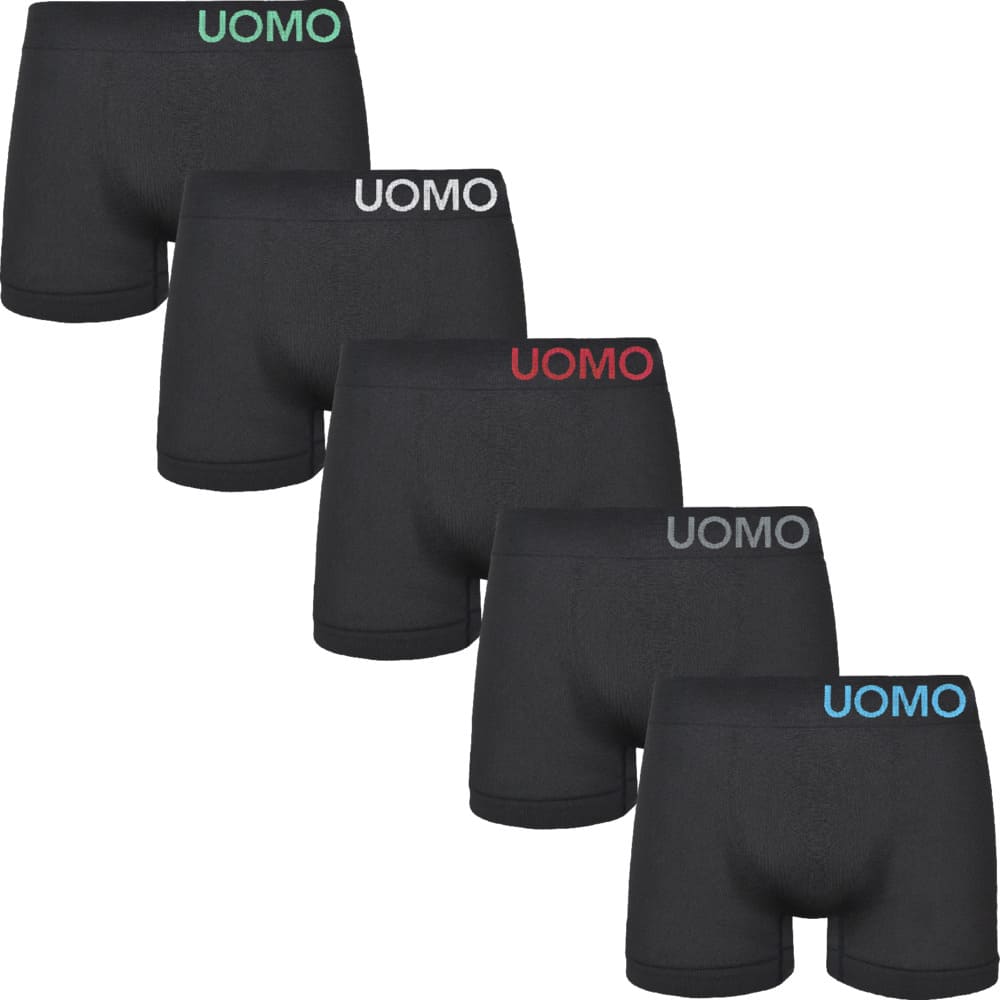 5 Pack naadloze zwarte boxershorts UOMO "black"