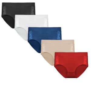 5 Pack gekleurde dames slips met kant Fine Woman 9025