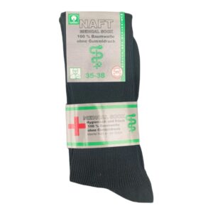 4 Paar Naft Medical/ medische sokken zwart. Zonder knellende boord en voelbare naden bij de tenen.