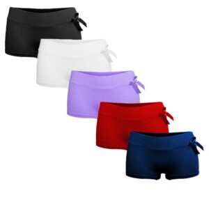 5 Pack gekleurde dames boxershorts met strikje Fine Woman katoen