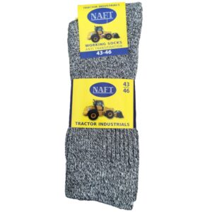 6 Paar grijze tractor sokken van Naft. Deze werksokken zijn ideaal voor lange werkdagen om te zorgen dat je droge en warme voeten houd.