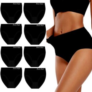 Sweet Angel naadloze Dames slips zwart 8 pack