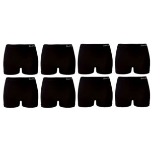 Hoge zwarte dames boxershorts Sweet Angel 8 pack
