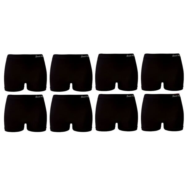 Hoge zwarte dames boxershorts Sweet Angel 8 pack