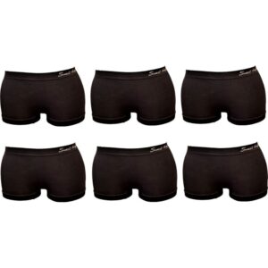 Zwarte lage dames boxershorts Sweet Angel naadloos 6-pack