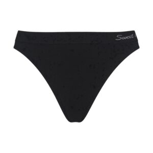 Alternative view of Naadloze zwarte strings Sweet Angel met kroontje 5 pack