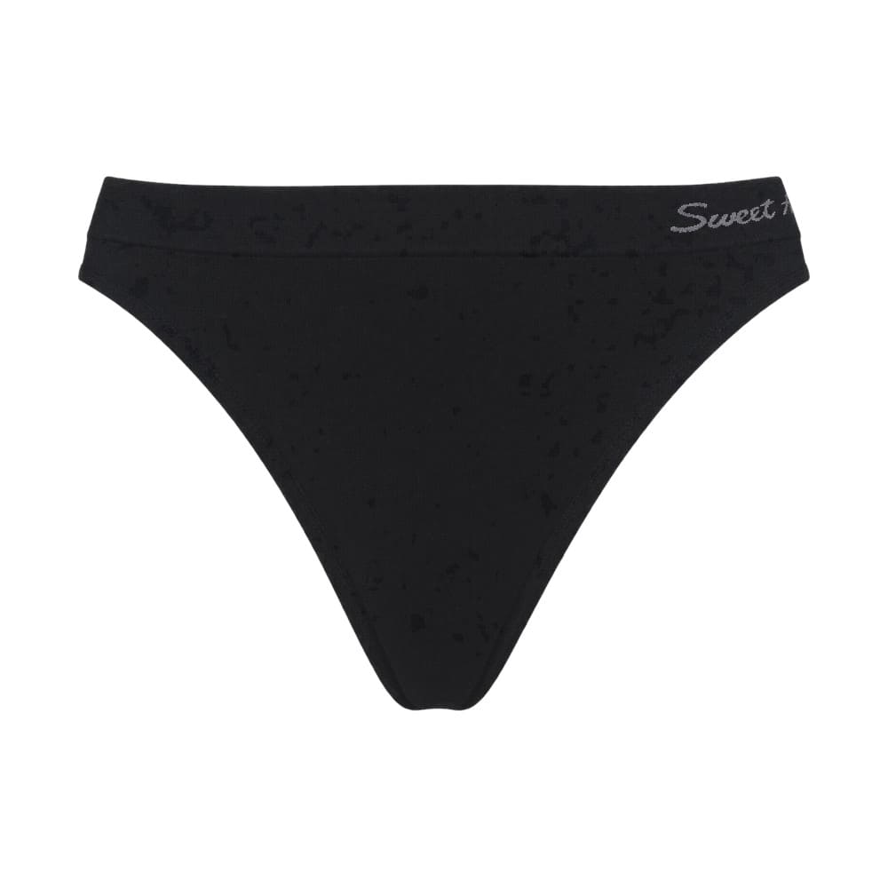 Naadloze zwarte strings Sweet Angel met kroontje 5 pack - Afbeelding 2