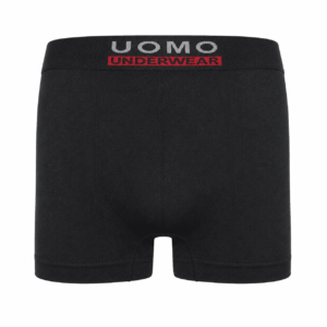 Effen zwarte boxershort van Uomo. Deze boxershorts komen in een voordelinge set van 6 stuks.